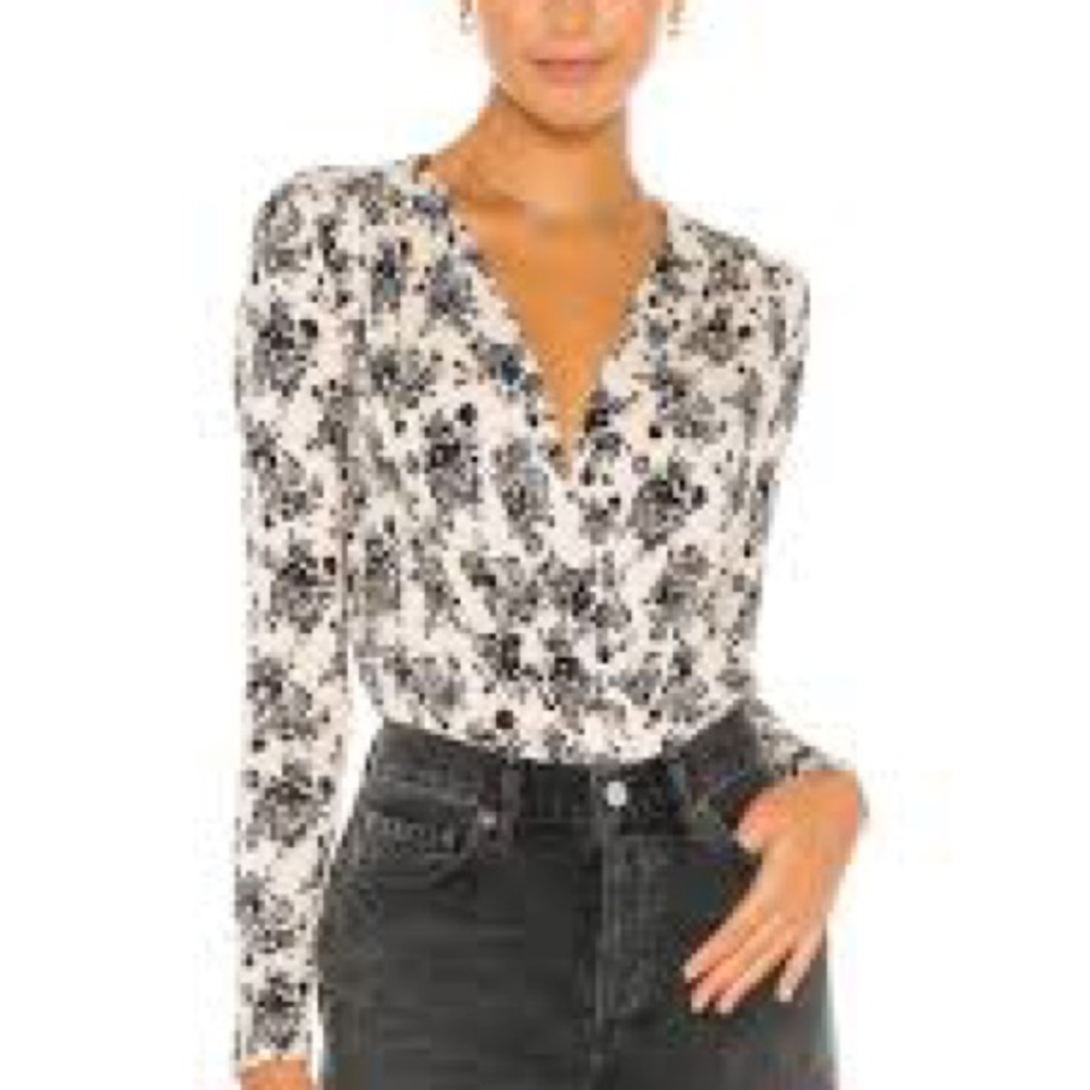 FREE PEOPLE Printed Turnt Bodysuit